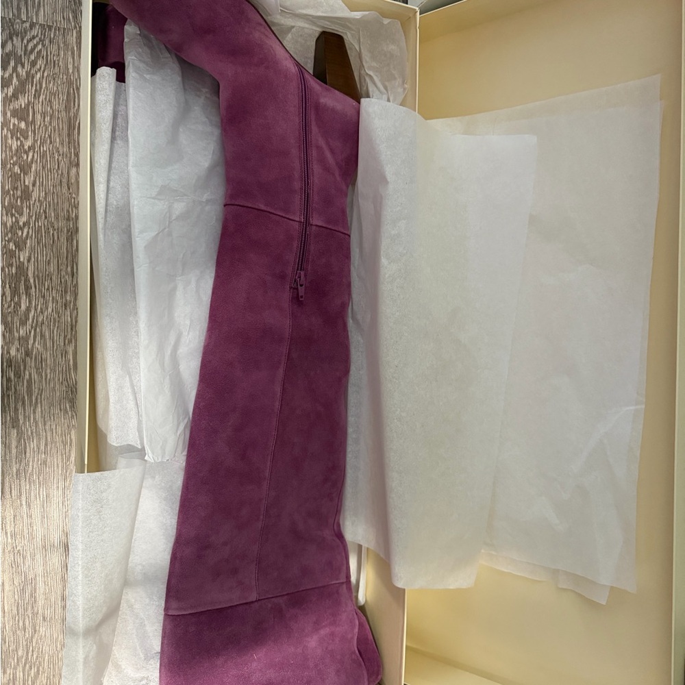 Sezane Shoes NWT Suede Colette Boots in Mauve - Picture 3 of 6